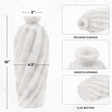 White & Black Marble Twisted Vase