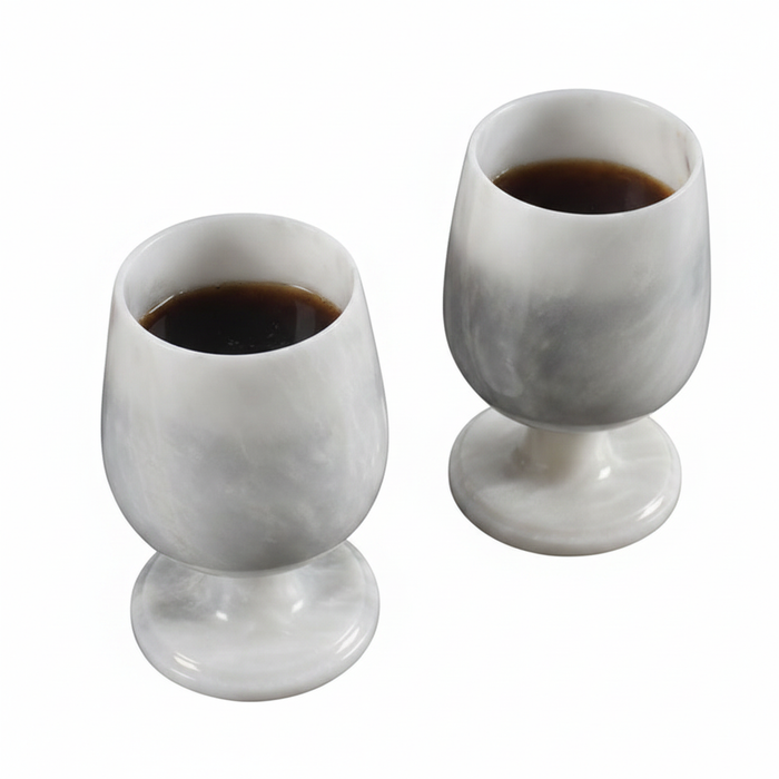 Verres à vin en marbre, ensemble de 2