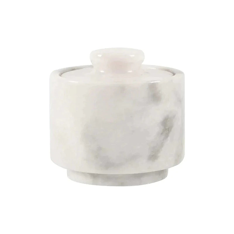 Handmade Marble Salt Cellar With Lid