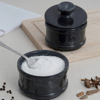 Handmade Marble Salt Cellar With Lid