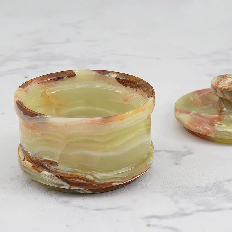 Handmade Marble Salt Cellar With Lid