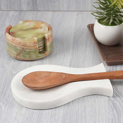 Marble Spoon Rest - Handmade Utensil Rest