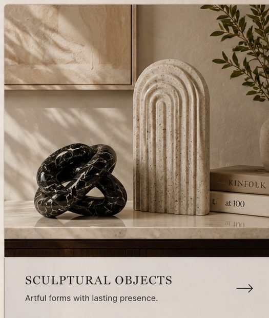 Sculptural marble objects collection